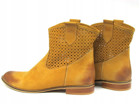 AŻUROWE BOTKI SKÓRA NATURALNA WODNIAK (352k)