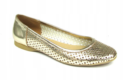 BALERINY AŻUROWE SKÓRA NATURALNA (098) 