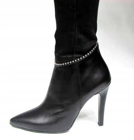 BOTKI NA SZPILCE 10cm SKÓRA NATURALNA (450) 37