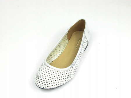 BALERINY AŻUROWE SKÓRA NATURALNA (098) 