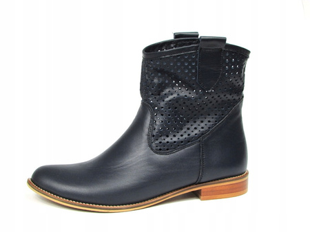 AŻUROWE BOTKI SKÓRA NATURALNA WODNIAK (352)