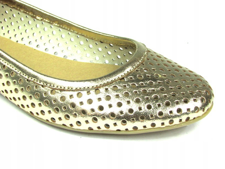 BALERINY AŻUROWE SKÓRA NATURALNA (098) 