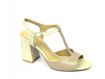 SANDAŁKI NA SŁUPKU SKÓRA NATURALNA (504be) 