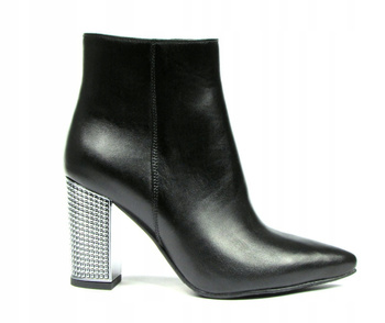 BOTKI NA SŁUPKU 8,5cm SKÓRA NATURALNA (456) 37